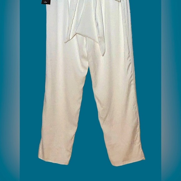 Beloved Bliss Ivory Strapless Slim Leg Bow Jumpsuit, Size Medium - Picture 8 of 15